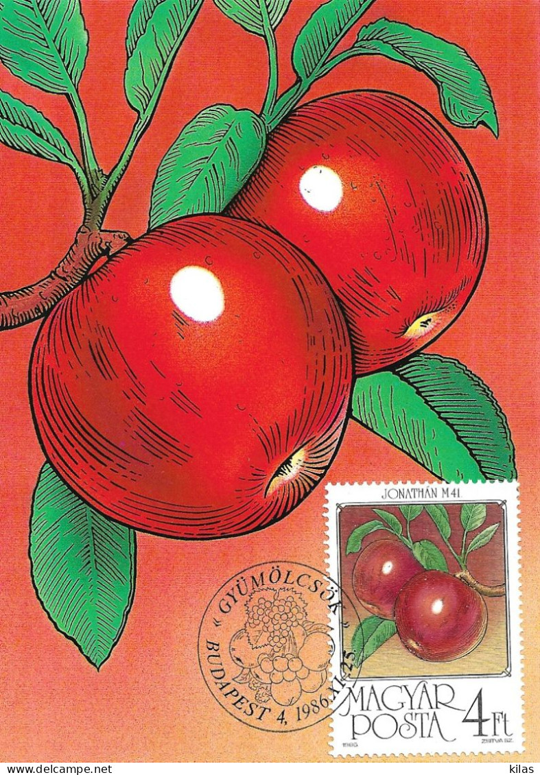 HUNGARY 1986 Fruits Maximum Cards Complet Set  MNH - Cartes-maximum (CM)