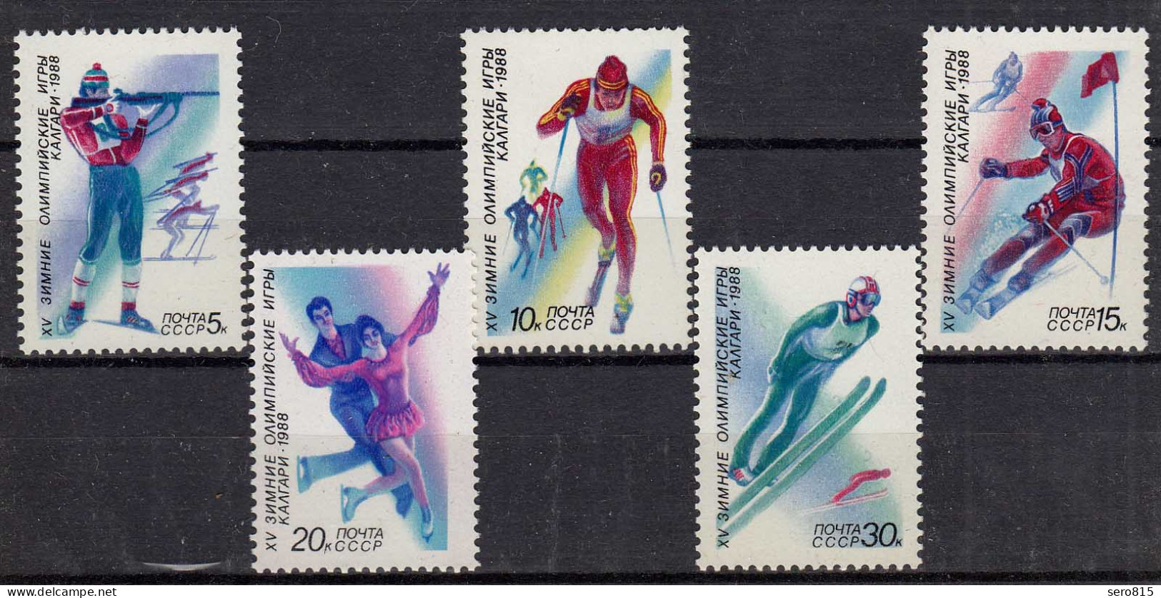 Russia - Soviet Union 1988 Mi.5788-92 Calgary Winter Olympics, Set  (83028 - Winter (Other)