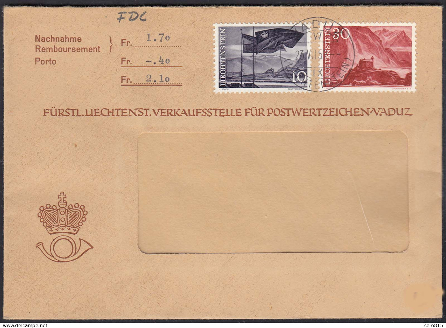 Liechtenstein 1959 NN-Brief FDC Nach Zumikon Mi. 381+384  (23041 - Other & Unclassified