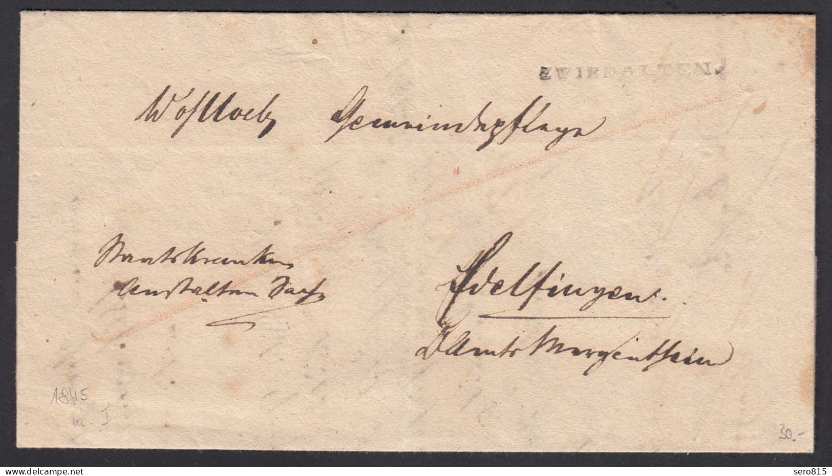 Württemberg 1845 Brief ZWIEFALTEN L1 - SELFINGEN Inhalt (23462 - Other & Unclassified