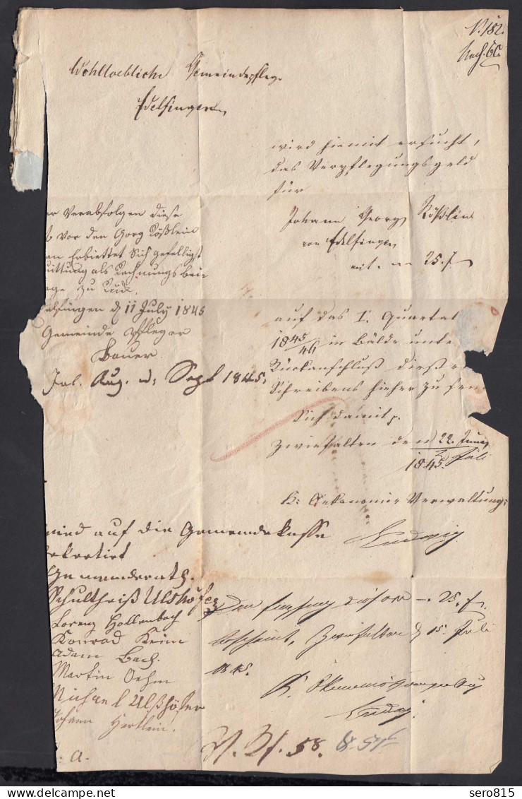Württemberg 1845 Brief ZWIEFALTEN L1 - SELFINGEN Inhalt (23462 - Other & Unclassified