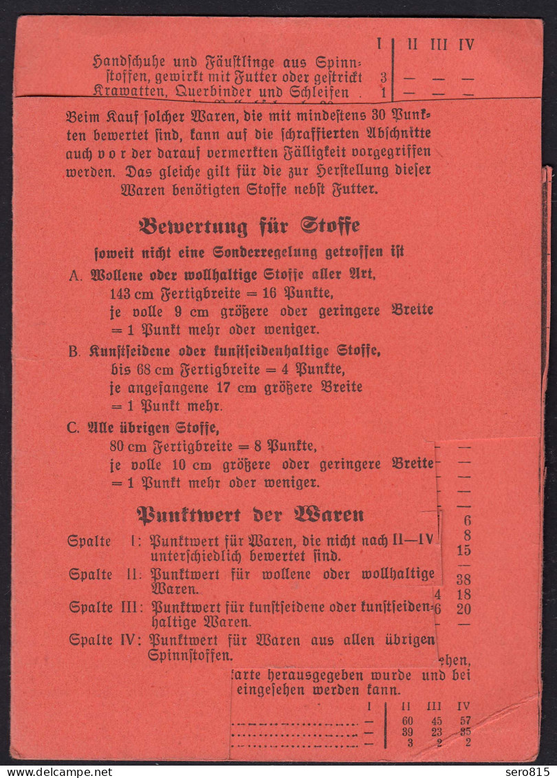 2. Reichskleiderkarte 3.Reich 1940 Stadt Duisburg   (23047 - 1939-45