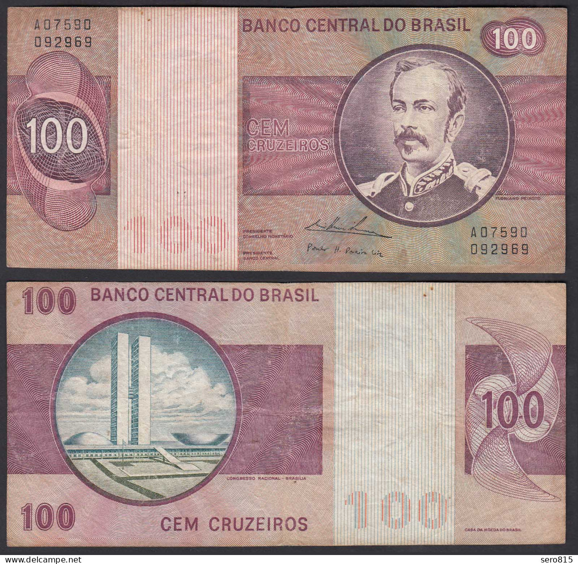 Brasilien - Brazil 100 Cruzados Banknote (1974) Pick 195 Aa F+ (4+) Sig.18 - Other - America