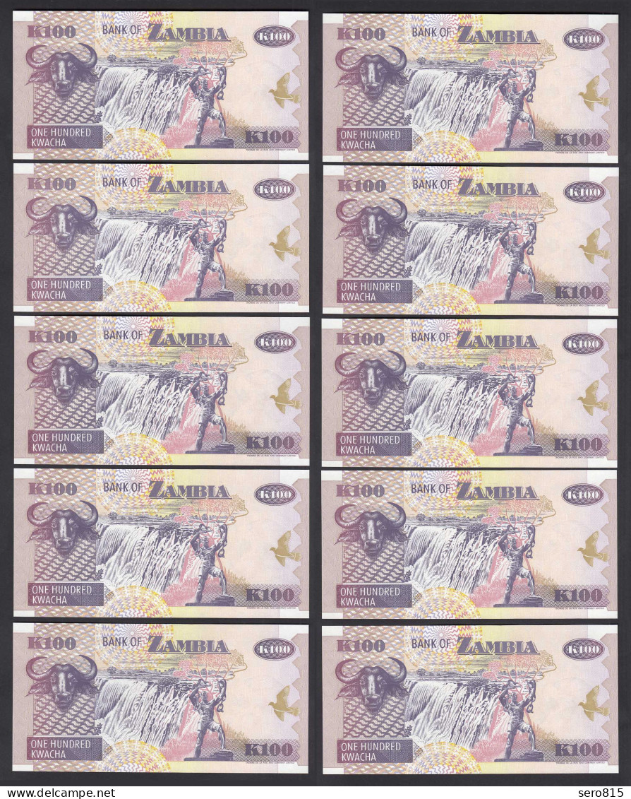 Sambia - Zambia 10 Stück á 100 Kwacha 1992 UNC (1) Pick 38b    (89011 - Andere - Afrika