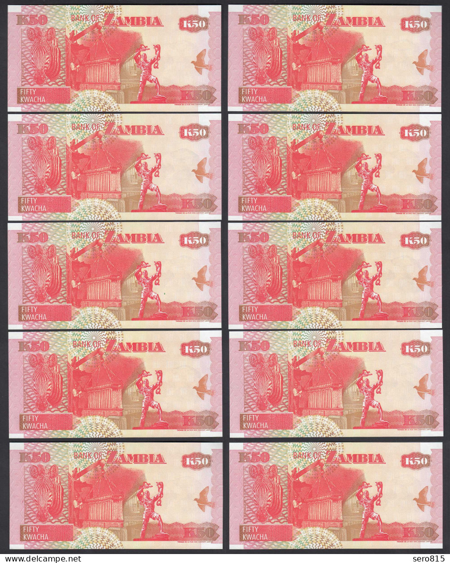 Sambia - Zambia 10 Stück á 50 Kwacha 1992 UNC (1) Pick 37b Sig.11    (89015 - Andere - Afrika