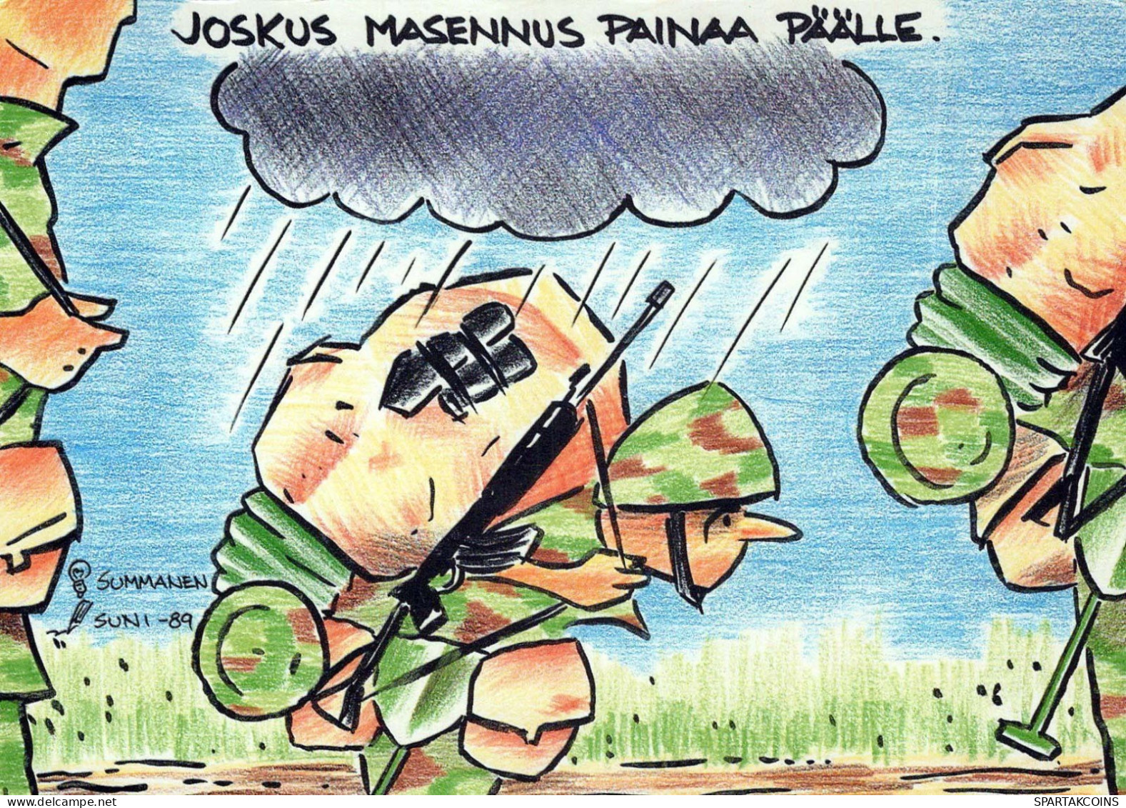 SOLDIERS HUMOUR Militaria Vintage Postcard CPSM #PBV923.GB - Humour