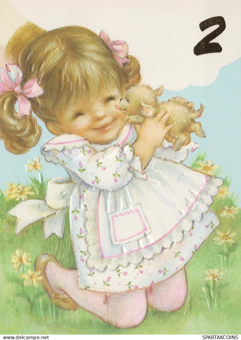 HAPPY BIRTHDAY 2 Year Old GIRL CHILDREN Vintage Postal CPSM #PBT834.GB - Geburtstag