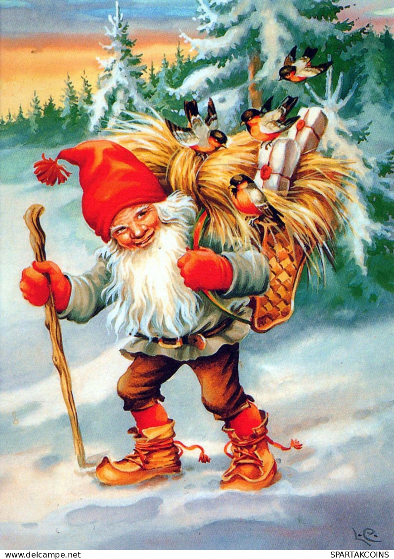 SANTA CLAUS Happy New Year Christmas Vintage Postcard CPSM #PBL070.GB - Santa Claus