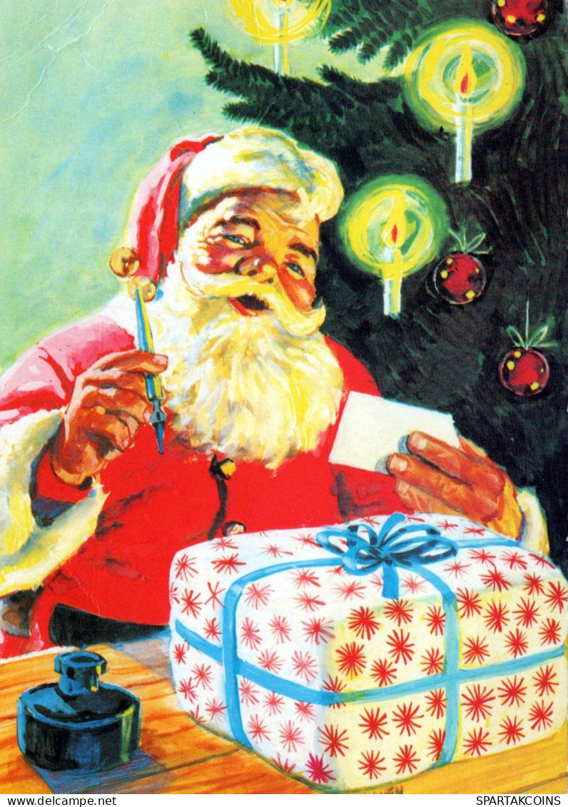 SANTA CLAUS Happy New Year Christmas Vintage Postcard CPSM #PBL395.GB - Santa Claus