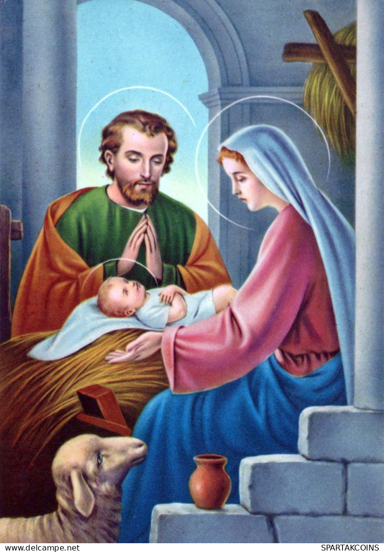 Virgen Mary Madonna Baby JESUS Christmas Religion Vintage Postcard CPSM #PBB929.GB - Virgen Mary & Madonnas