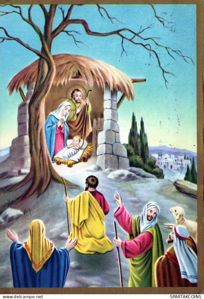 Virgen Mary Madonna Baby JESUS Christmas Religion Vintage Postcard CPSM #PBB736.GB - Vierge Marie & Madones