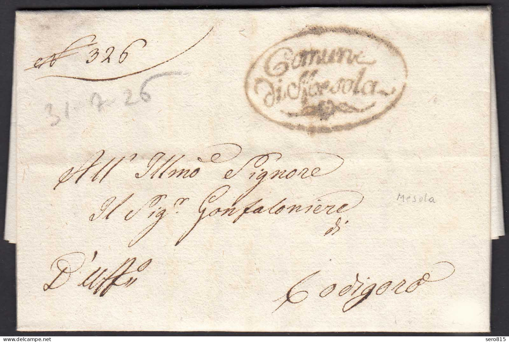 ITALIEN-ITALY Brief 1826 MESOLA Nach CODIGORO  (25593 - Autres - Europe