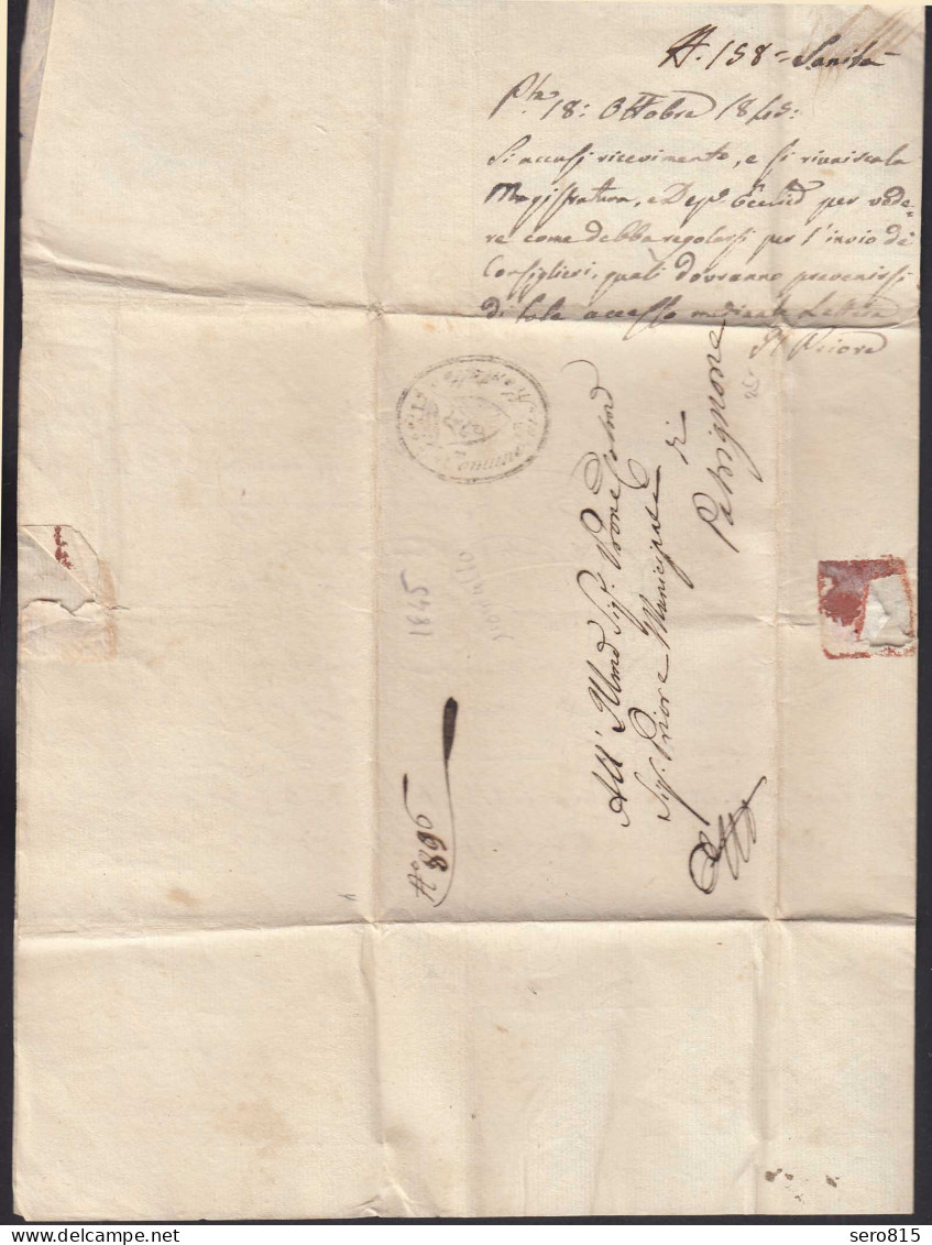 ITALIEN Brief 1845 Comune Di Montalto ? Der COMUNE DI RIETI    (25597 - Autres - Europe