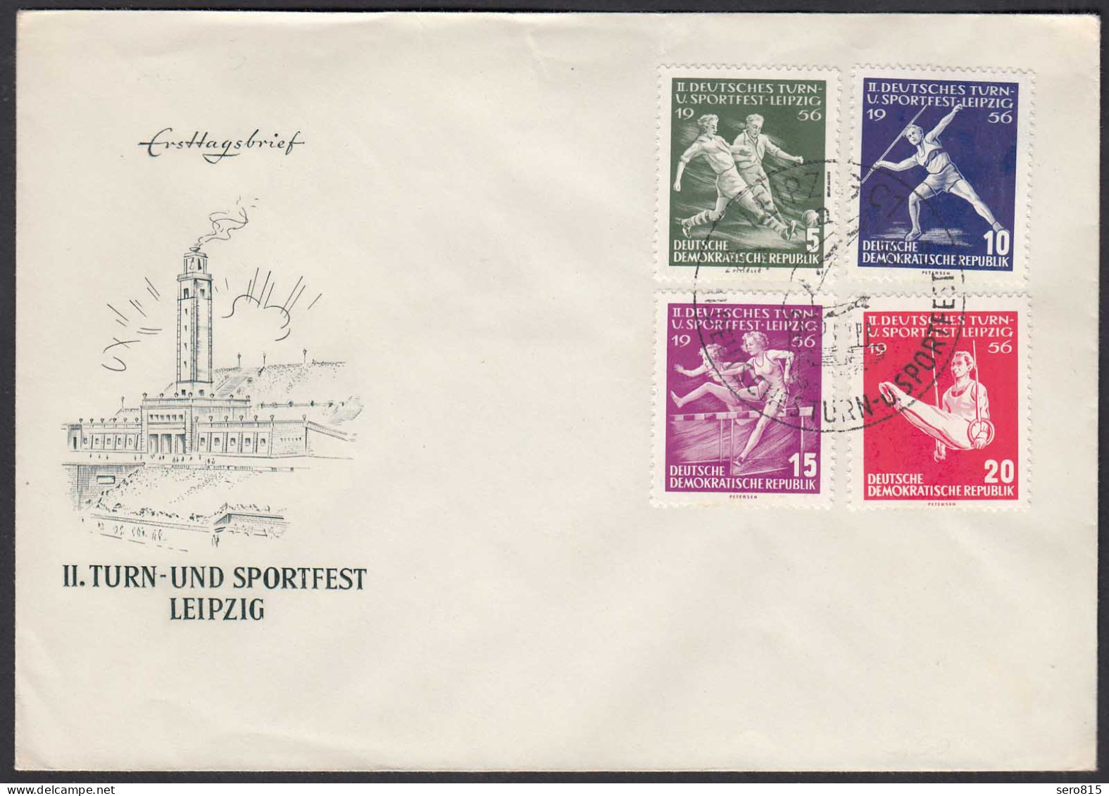 DDR FDC Deutsches Turn Und Sportfest Mi.530-33 Stempel 25.7.1956   (26211 - Other & Unclassified