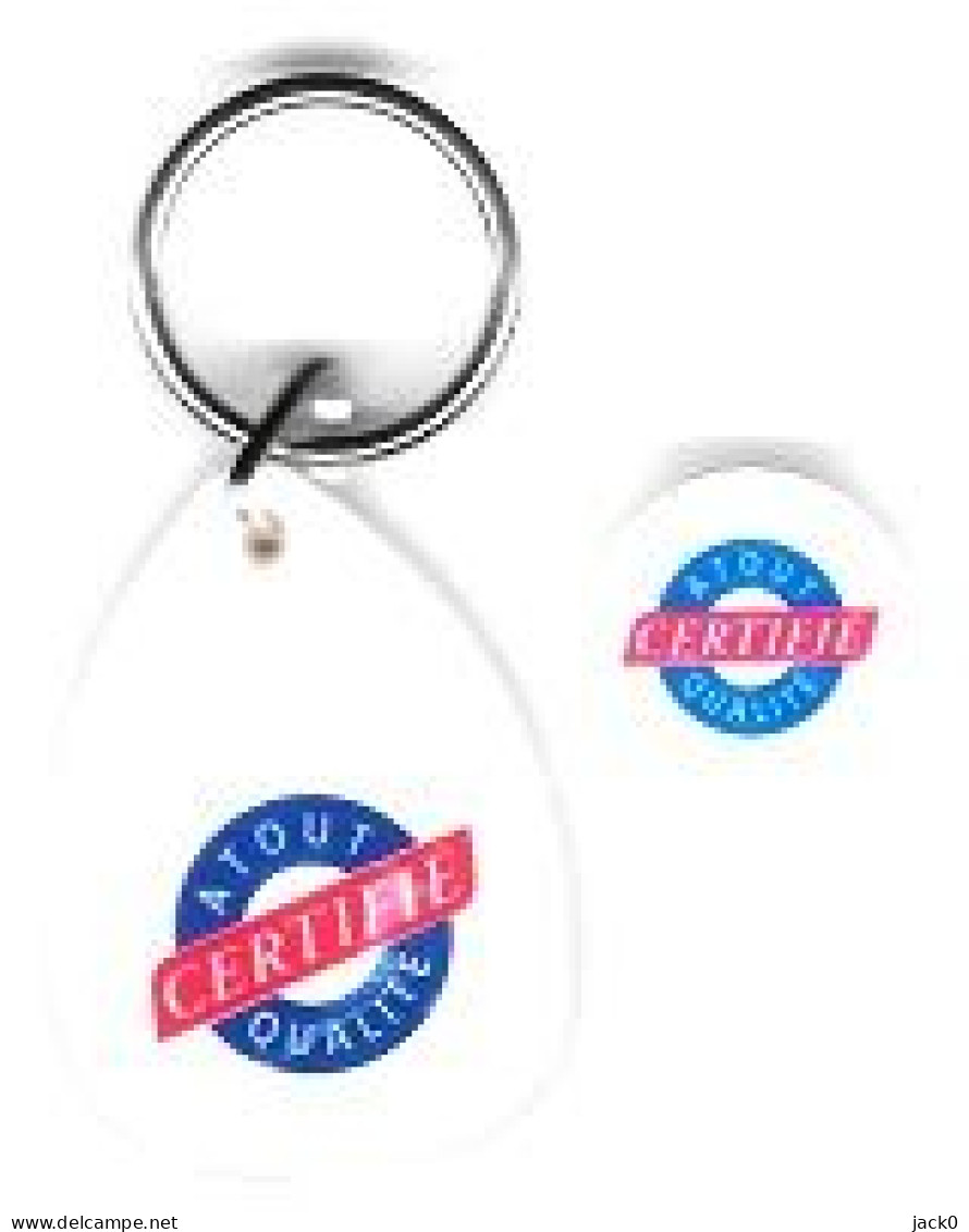 Jeton De Caddie  Porte - Clé  Plastique  ATOUT  QUALITE  CERTIFIE - Trolley Token/Shopping Trolley Chip