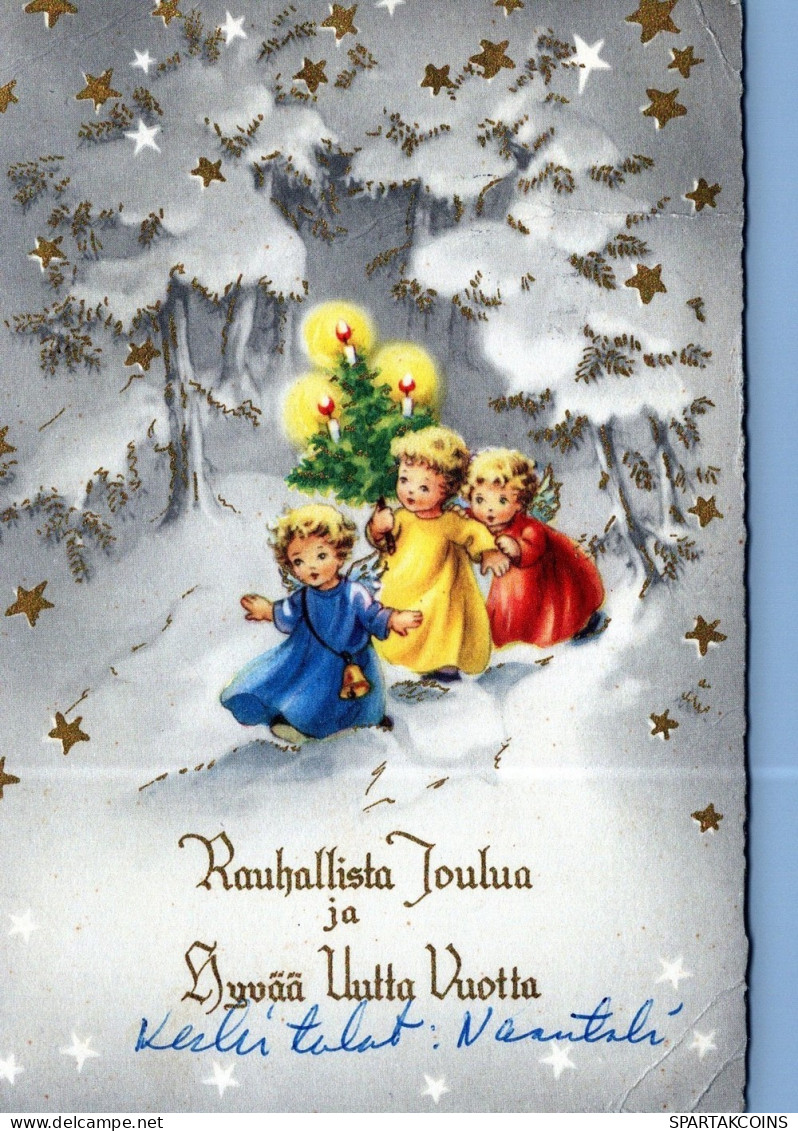 ENGEL WEIHNACHTSFERIEN Feiern & Feste Vintage Ansichtskarte Postkarte CPSM #PAG974.DE - Engel