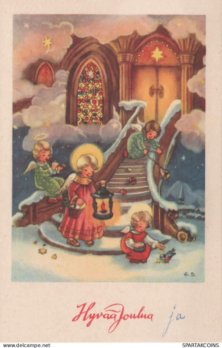 ENGEL WEIHNACHTSFERIEN Vintage Ansichtskarte Postkarte CPSMPF #PAG850.DE - Engel