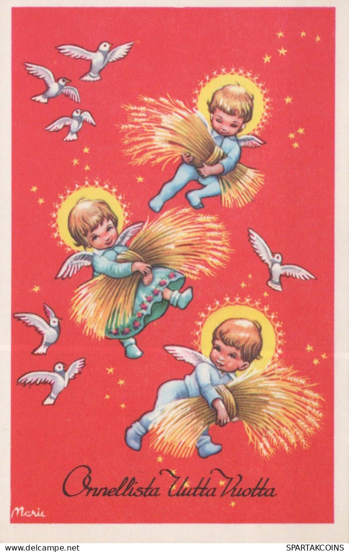 ANGELO Natale Vintage Cartolina CPSMPF #PKD758.IT - Engelen