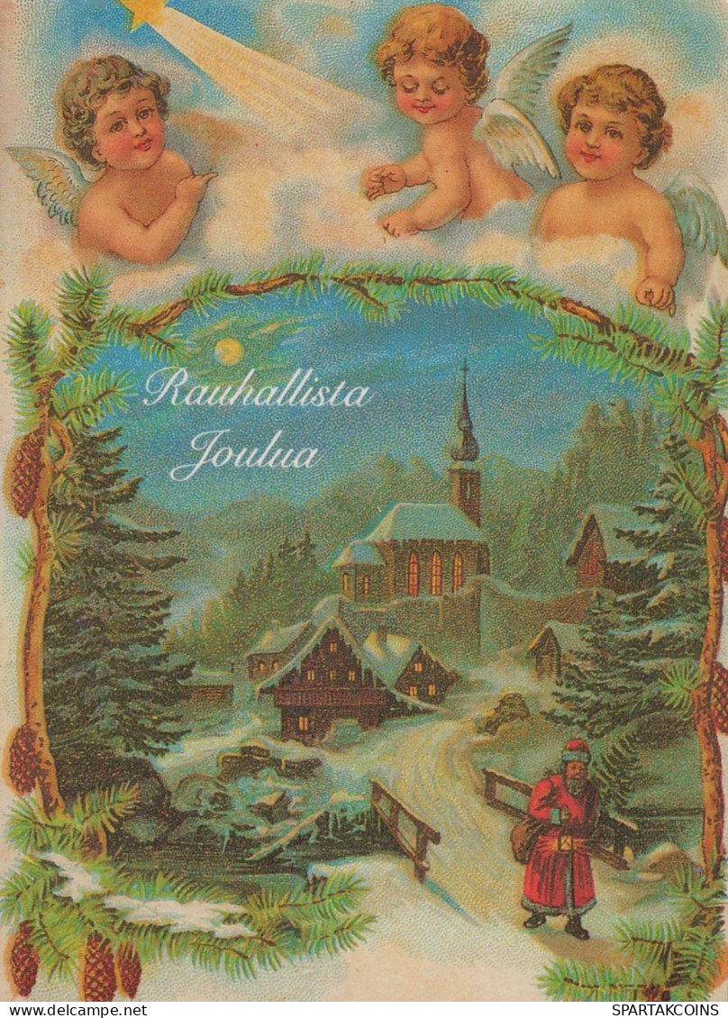 ANGELO Natale Vintage Cartolina CPSM #PBP388.IT - Engel