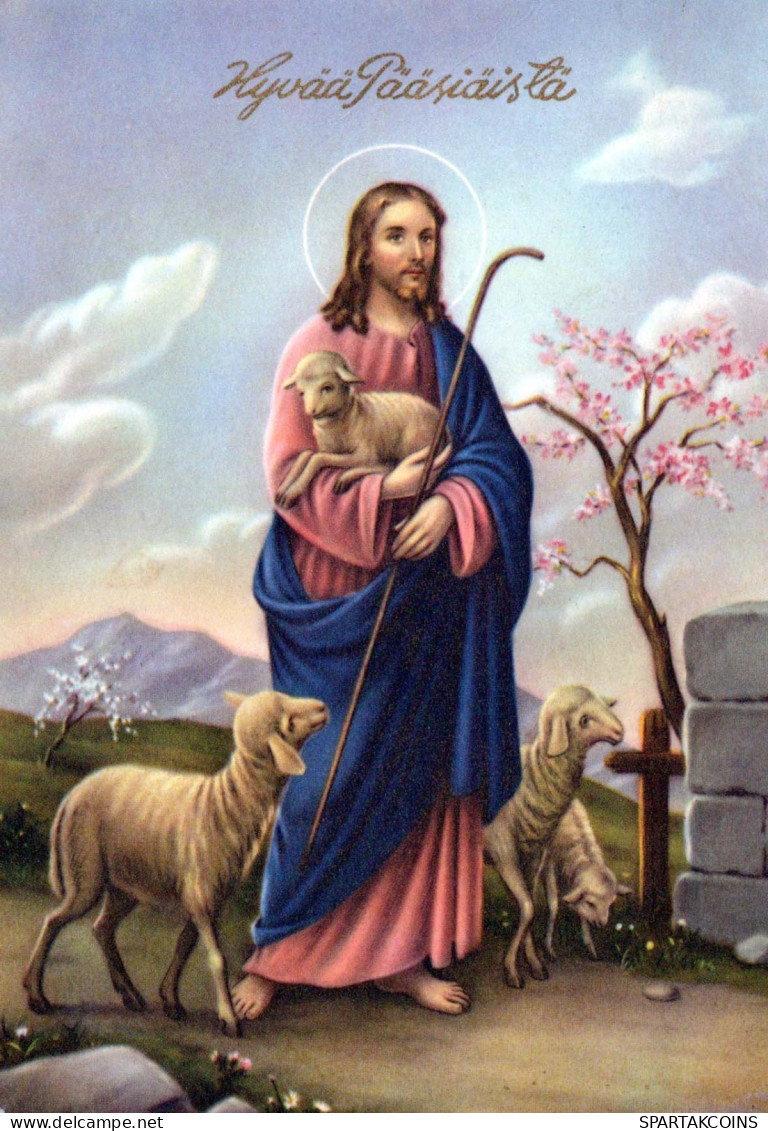 CRISTO SANTO Cristianesimo Religione Vintage Cartolina CPSM #PBP773.IT - Gesù