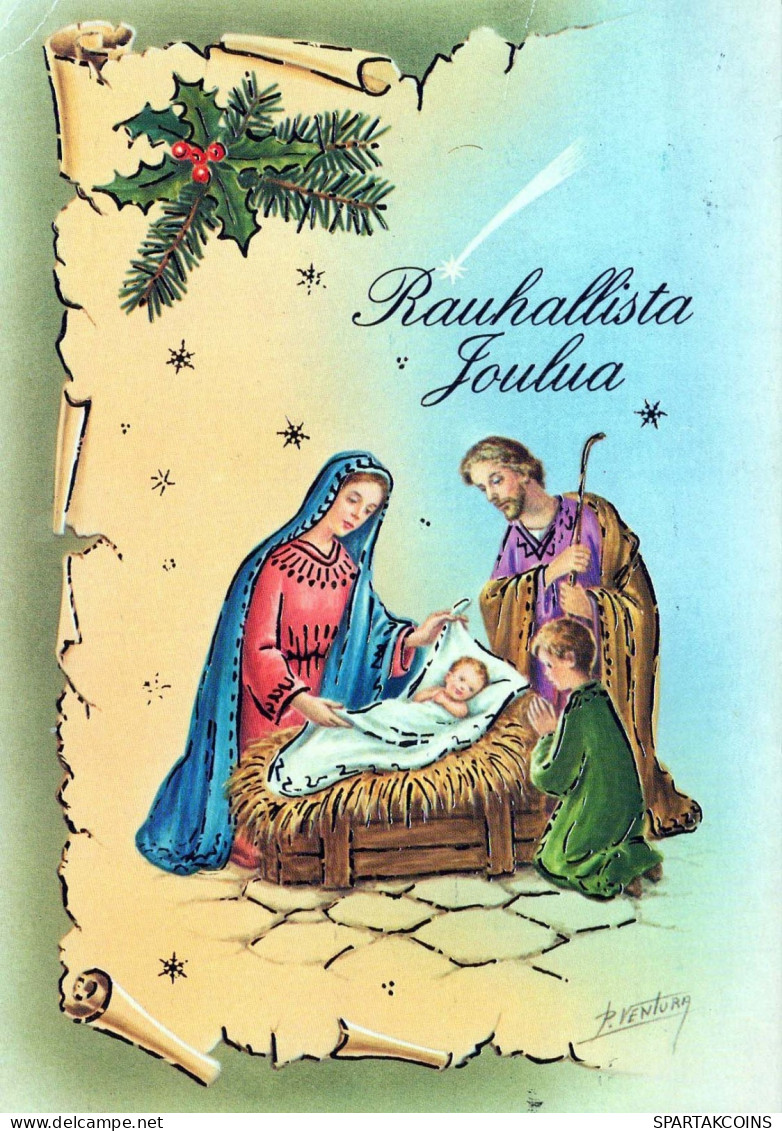 Vergine Maria Madonna Gesù Bambino Natale Religione Vintage Cartolina CPSM #PBB870.IT - Vierge Marie & Madones