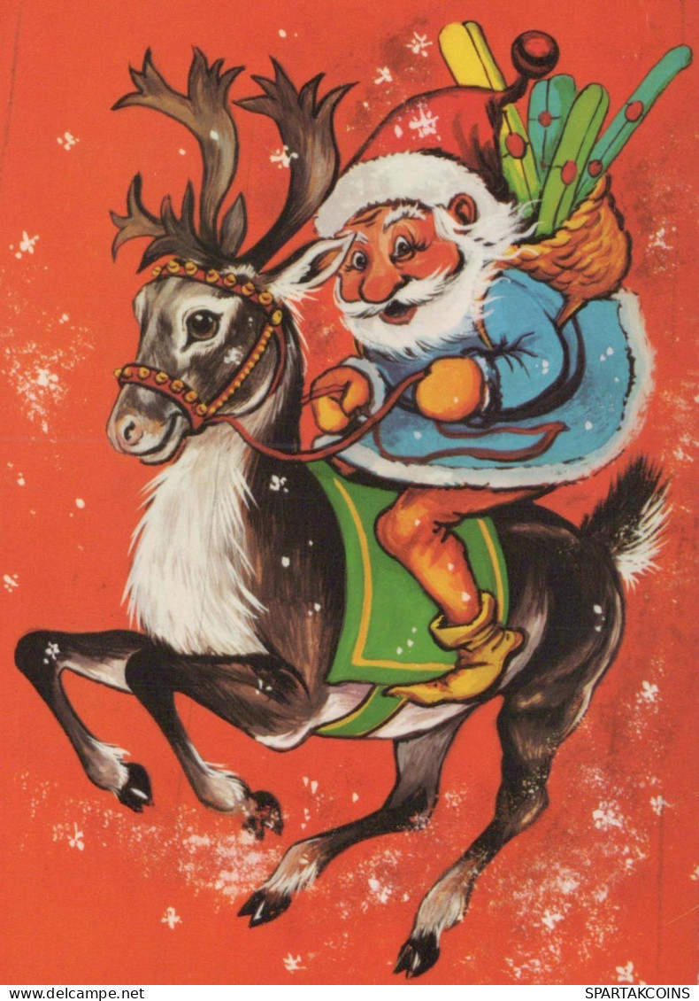 BABBO NATALE Buon Anno Natale Vintage Cartolina CPSM #PBL212.IT - Santa Claus