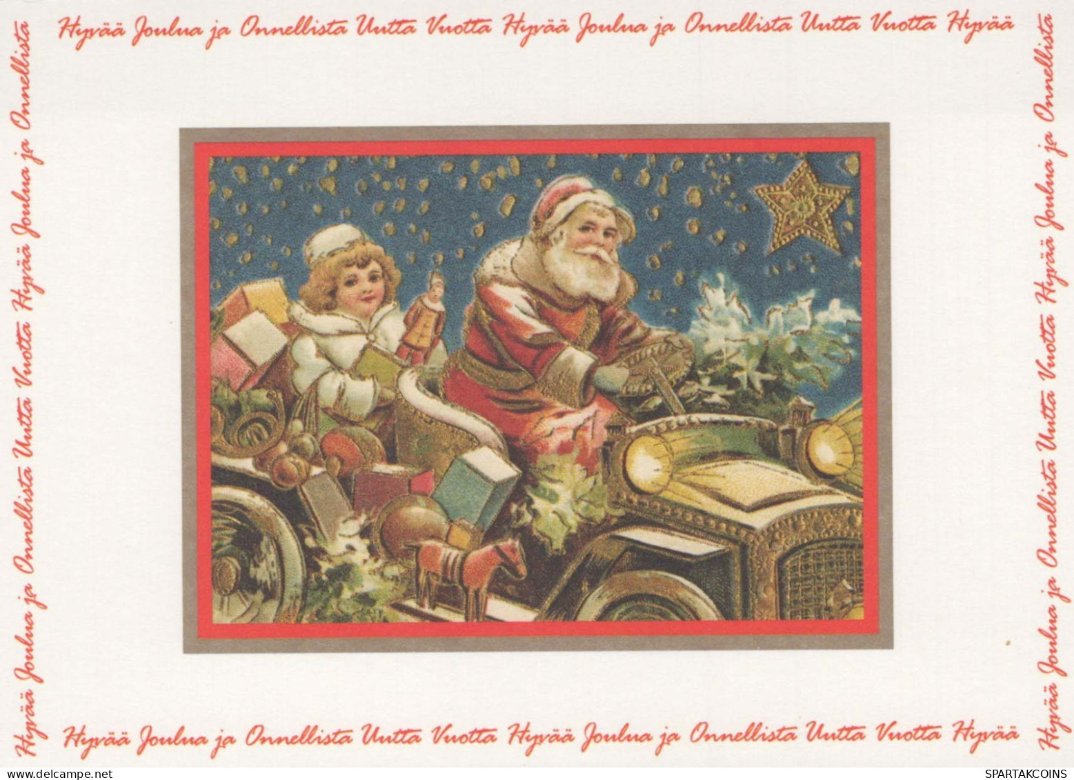 BABBO NATALE Buon Anno Natale Vintage Cartolina CPSM #PBL075.IT - Santa Claus