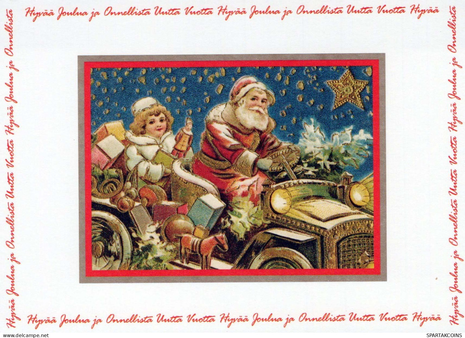 BABBO NATALE Buon Anno Natale Vintage Cartolina CPSM #PBL075.IT - Santa Claus