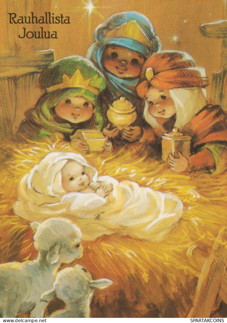 BAMBINO Scena Paesaggio Gesù Bambino Vintage Cartolina CPSM #PBB548.IT - Scènes & Paysages