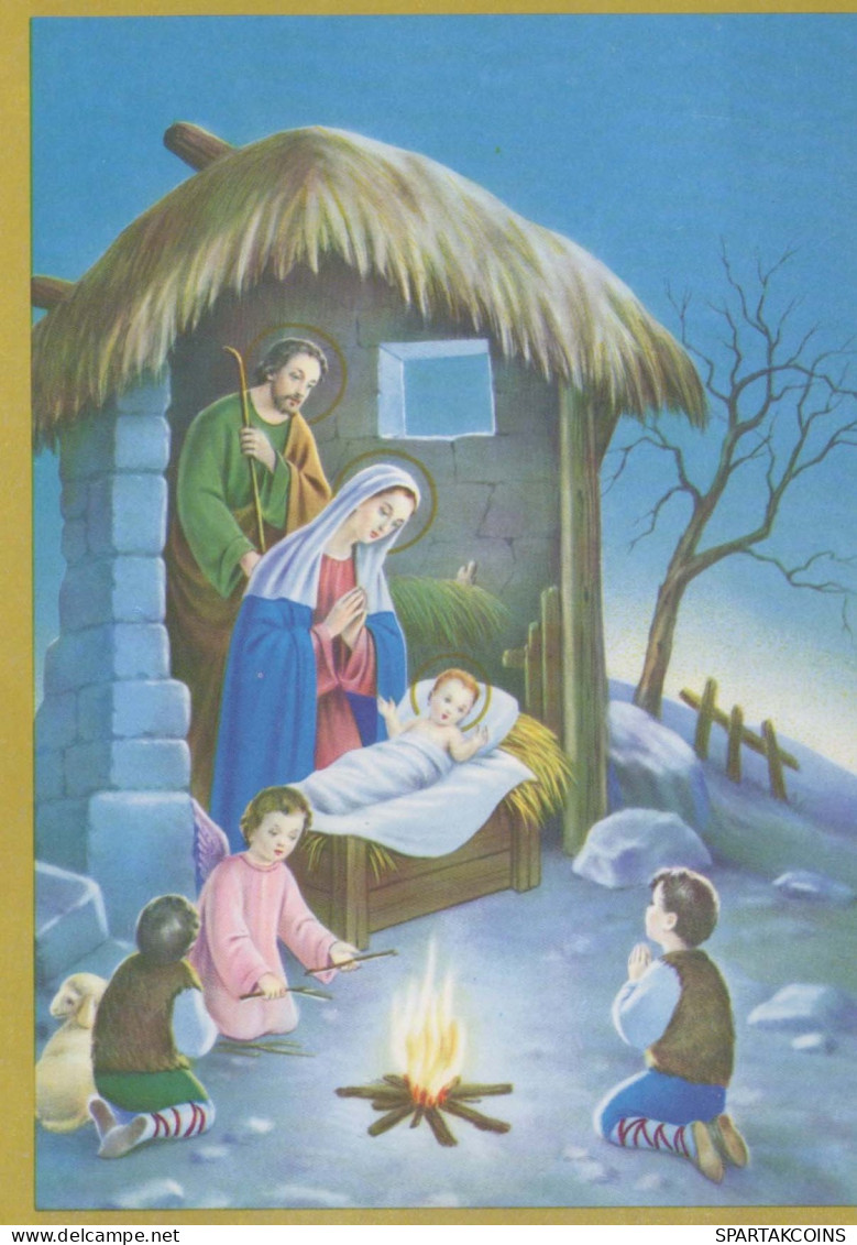 Vergine Maria Madonna Gesù Bambino Natale Religione Vintage Cartolina CPSM #PBB740.IT - Jungfräuliche Marie Und Madona