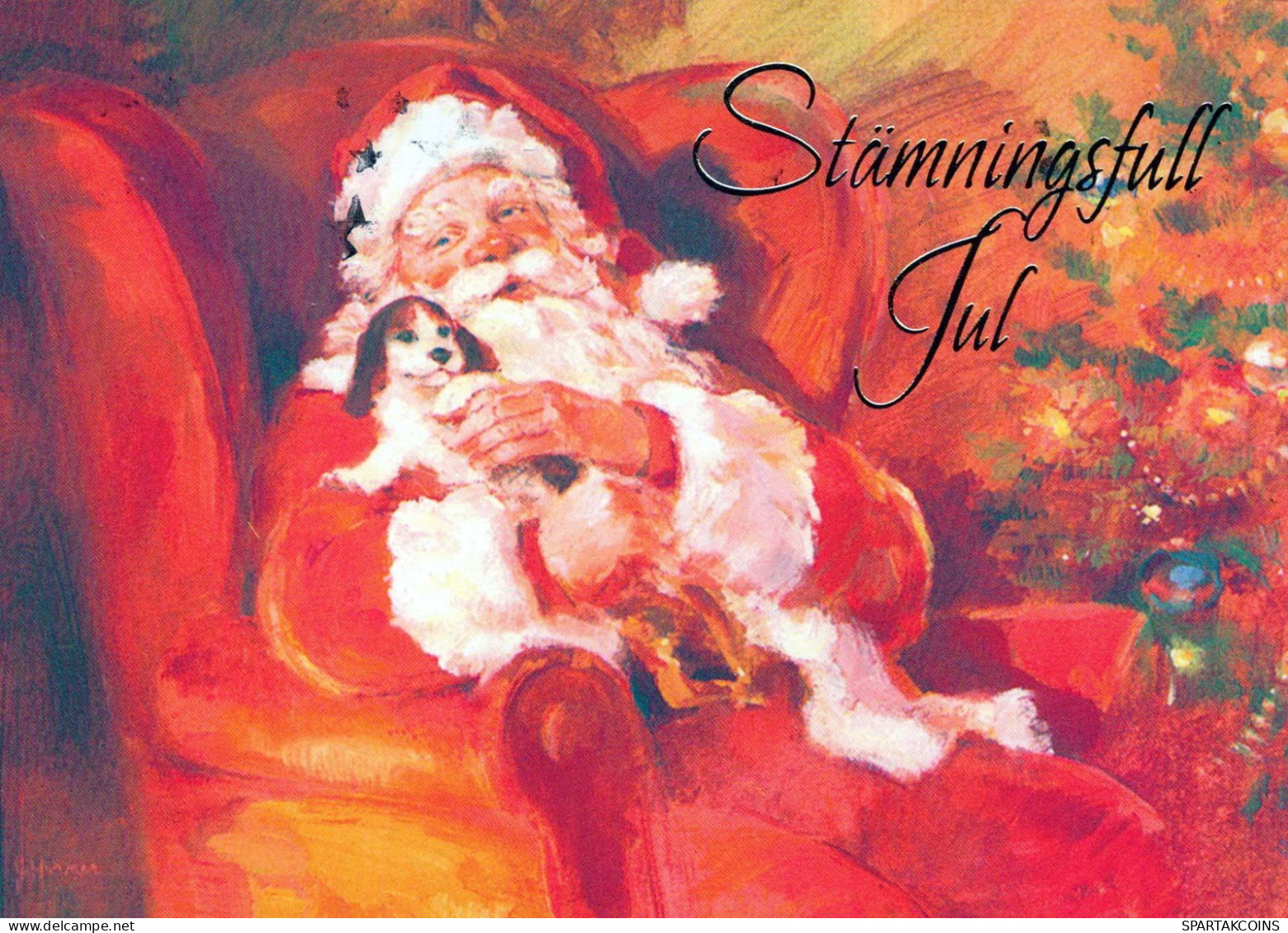 BABBO NATALE Buon Anno Natale Vintage Cartolina CPSM #PBB086.IT - Santa Claus