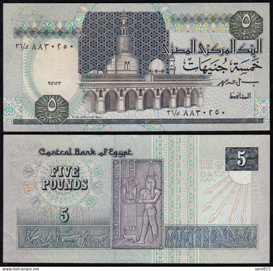 Ägypten - Egypt 5 Pound 1989-2001 Pick 59b Sig.19  XF (2)    (14346 - Other - Africa