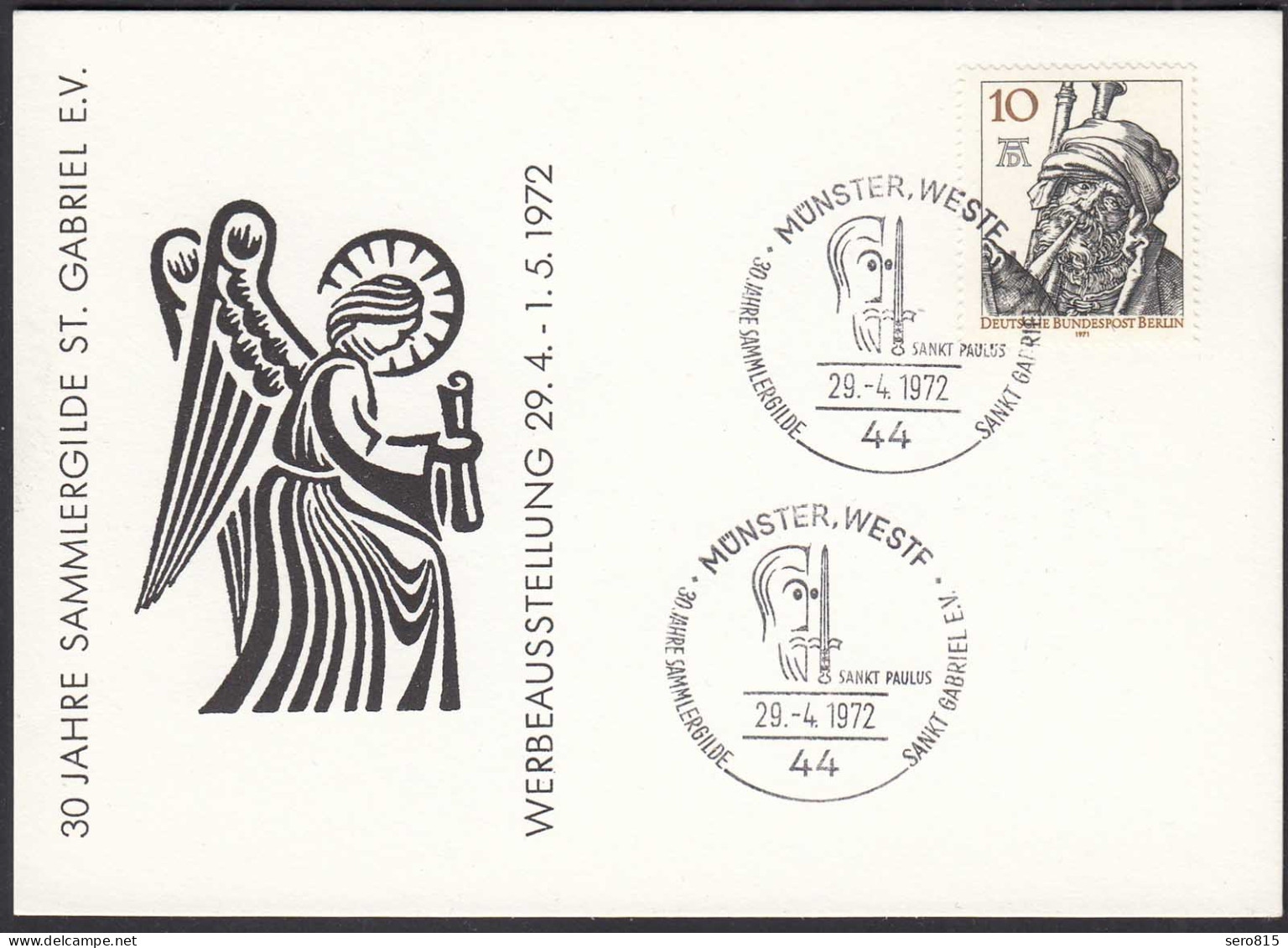 Münster Westfalen 1972 Karte Mit SST 30 Jahre Sammlergilde St.Gabriel    (87130 - Posta