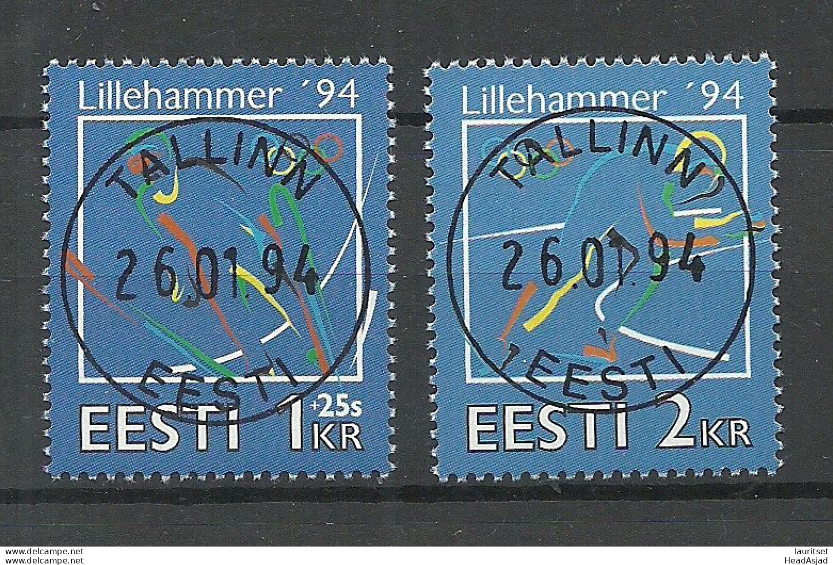 ESTLAND Estonia 1994 Michel 221 - 222 Olympic Games Olympische Spiele Lillehammer Norway O Perfect Cancels - Hiver 1994: Lillehammer