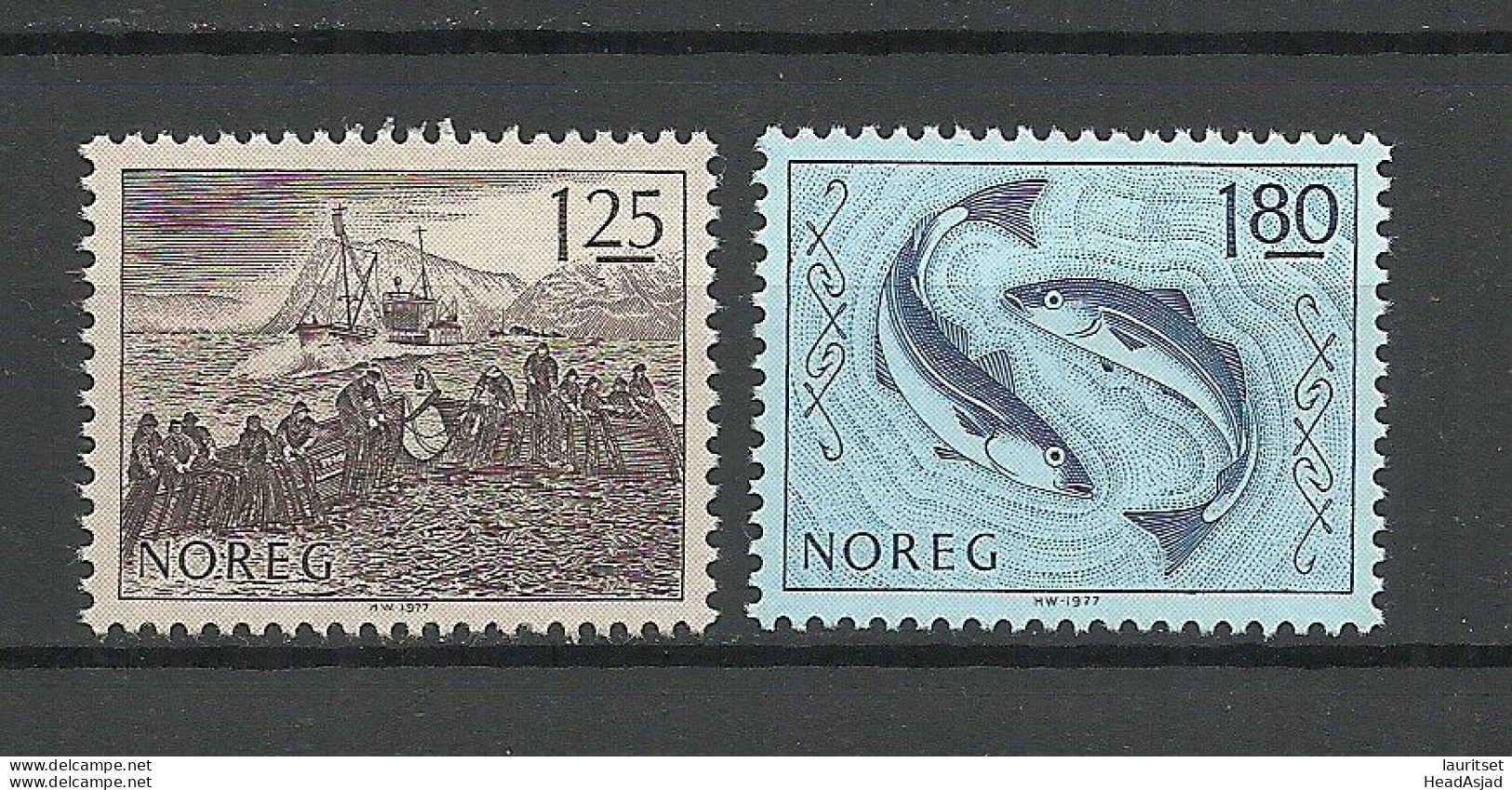 NORWAY 1977 Michel 751 - 752 MNH Fische Fischfang - Fishes