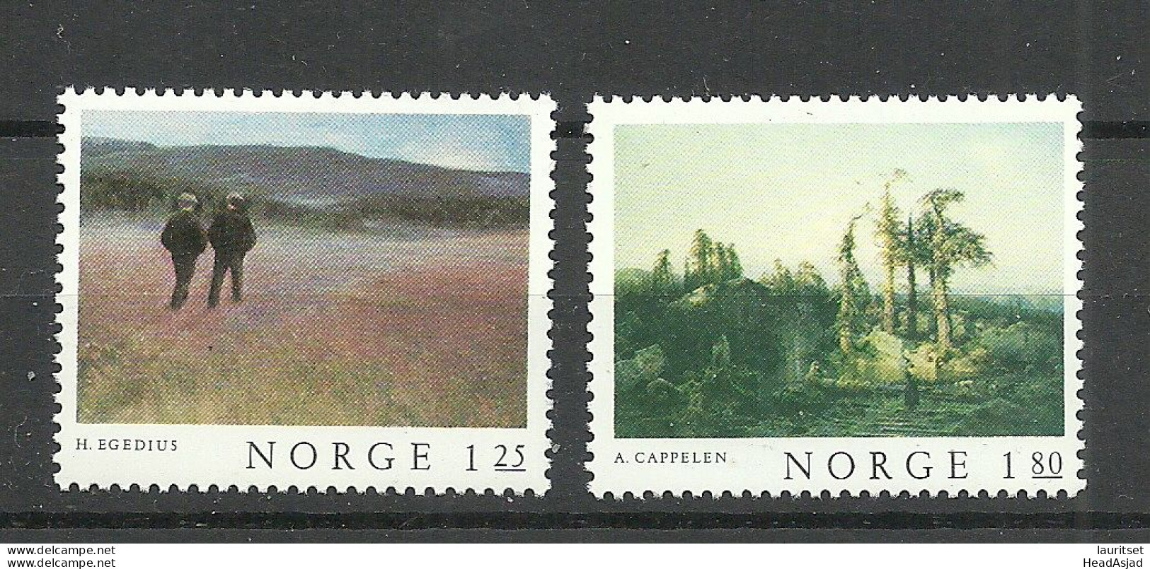 NORWAY 1977 Michel 753 - 754 MNH Art Kunst Gem√§lde - Unused Stamps