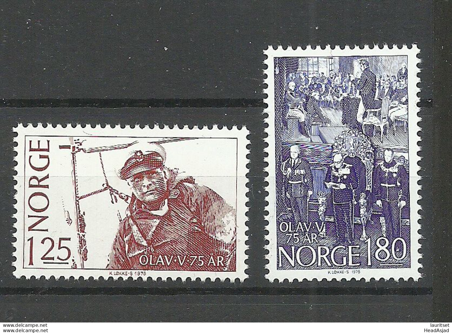 NORWAY 1978 Michel 773 - 774 MNH King Olav Birthday Geburtstag - Neufs