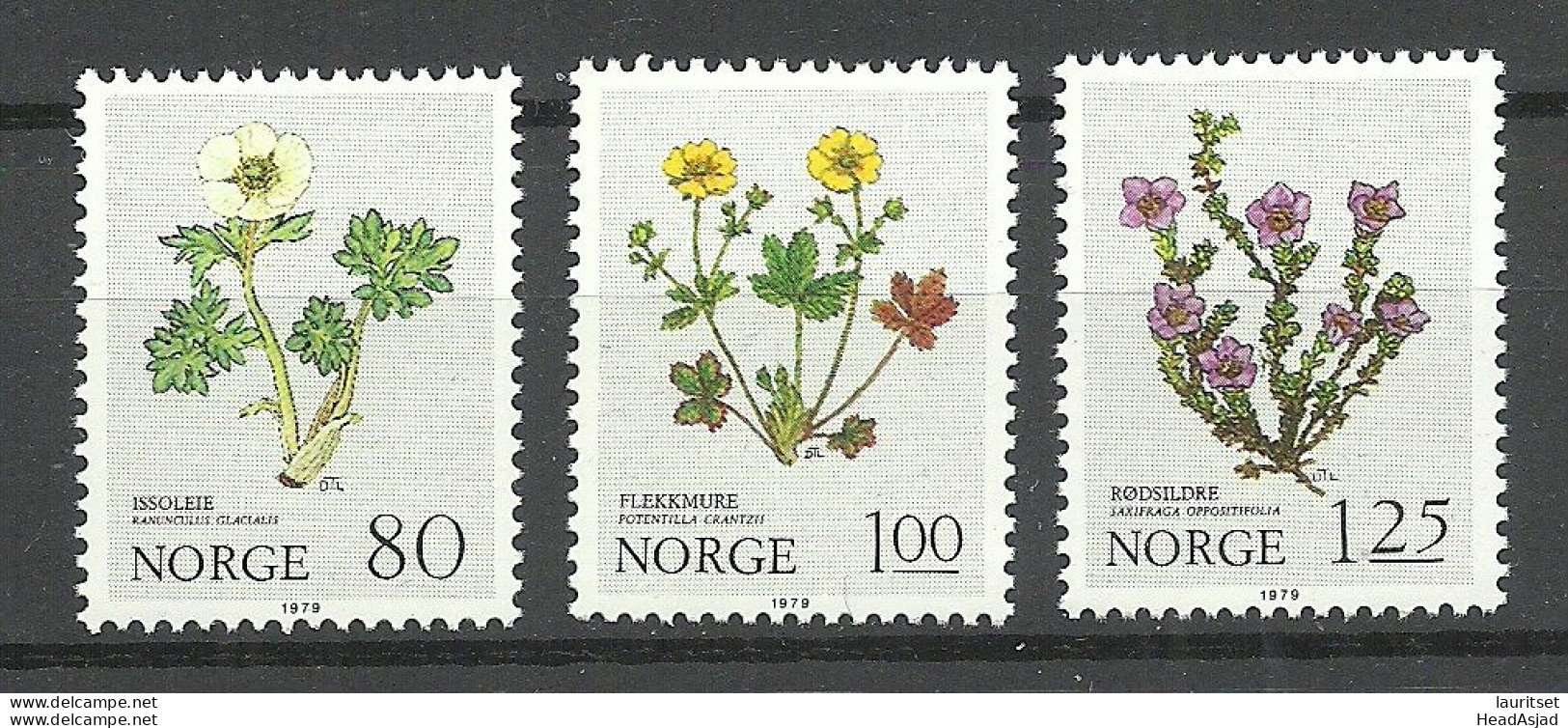 NORWAY 1979 Michel 806 - 808 MNH Flowers Gebirgsblumen Blumen - Other & Unclassified