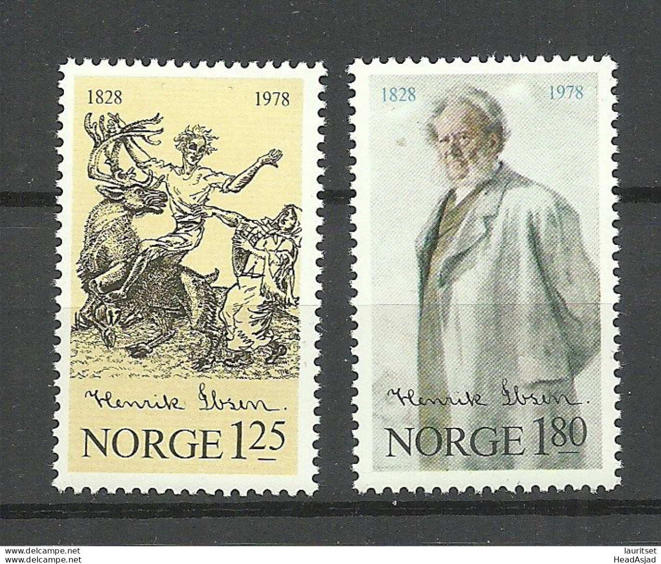 NORWAY 1978 Michel 764 - 765 MNH H. Ibsen - Escritores