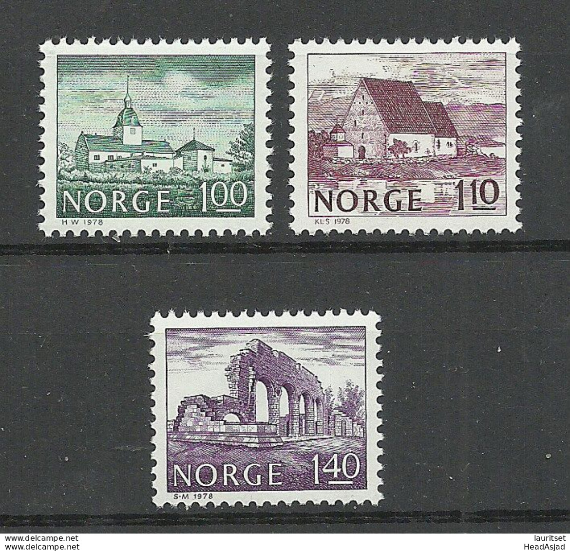 NORWAY 1978 Michel 766 - 768 MNH Bauwerke Architecture - Sonstige & Ohne Zuordnung