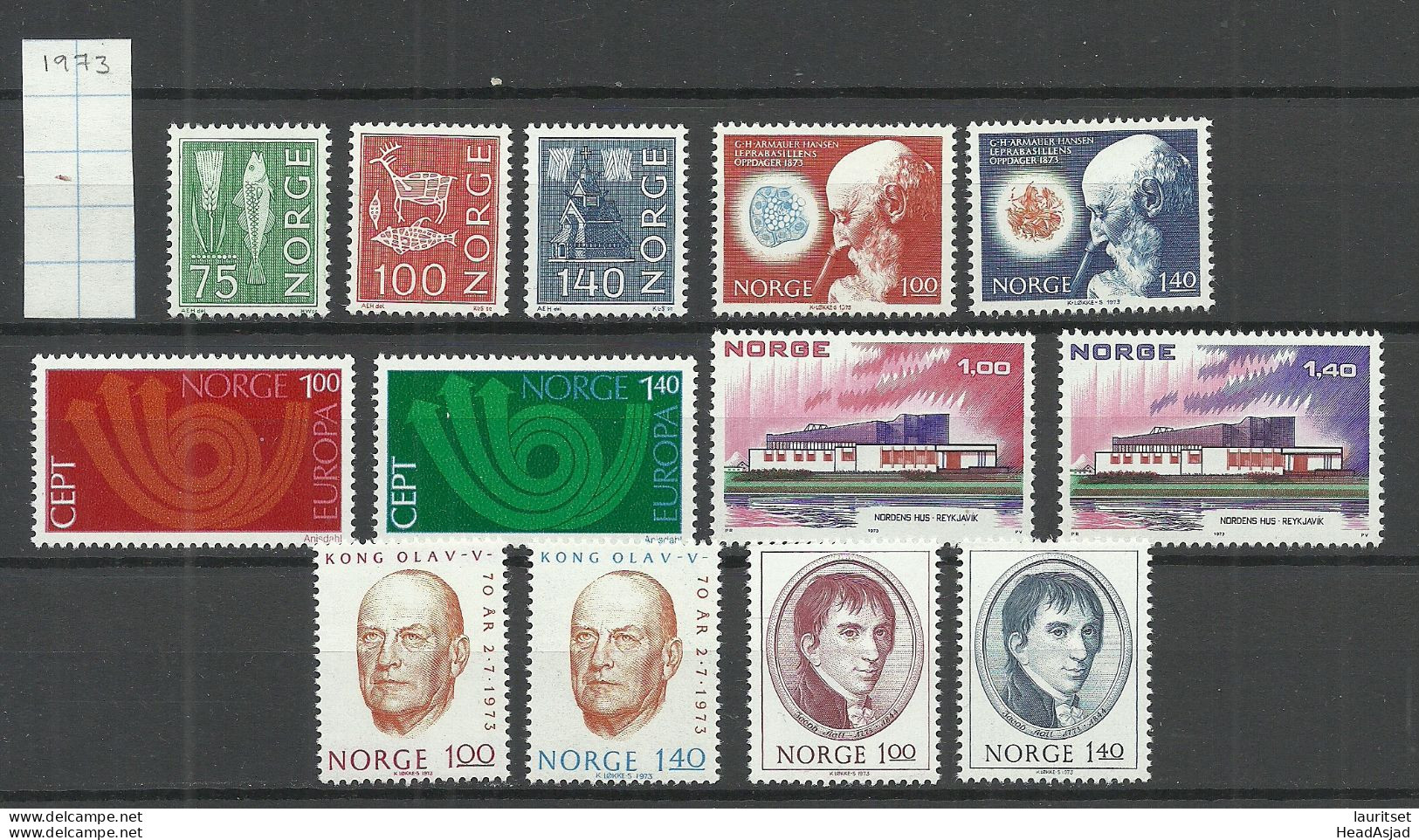 NORWAY 1973 Michel 655 - 667 MNH - Unused Stamps