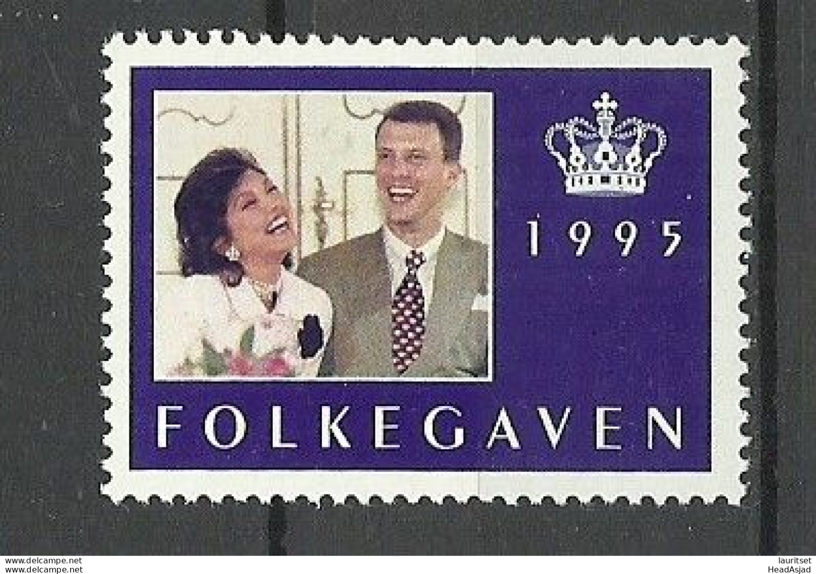 NORWAY 1995 Royal Pair MNH Vignette Poster Stamps Folkegaven - Royalties, Royals