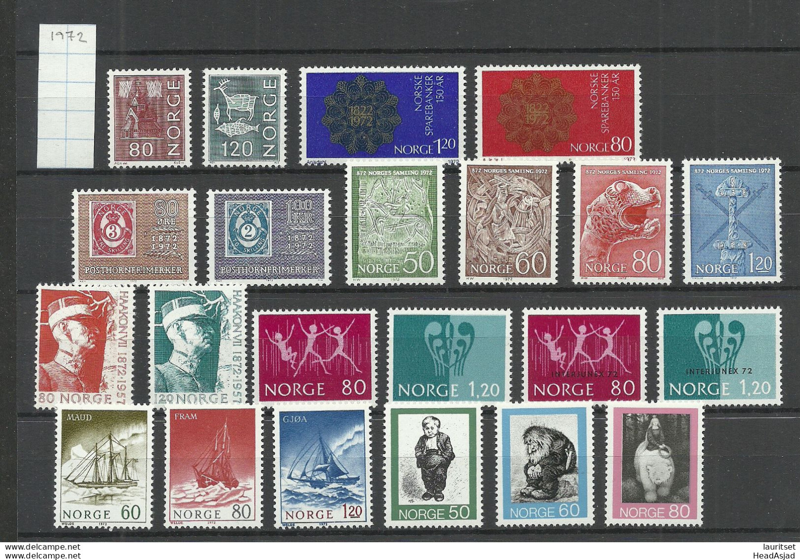 NORWAY 1972 Michel 633 - 654 MNH Complete Year Set - Unused Stamps