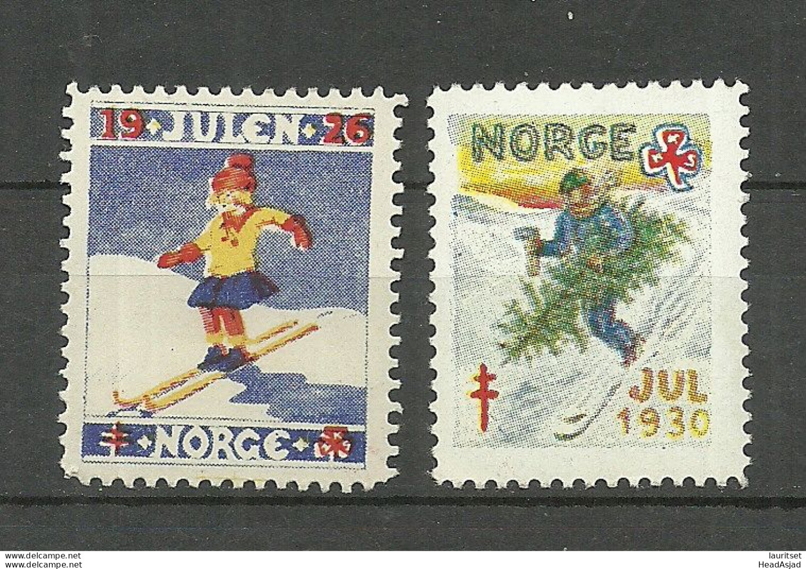 NORWAY 1926 & 1930 Christmas Weihnachten Noel * - Natale