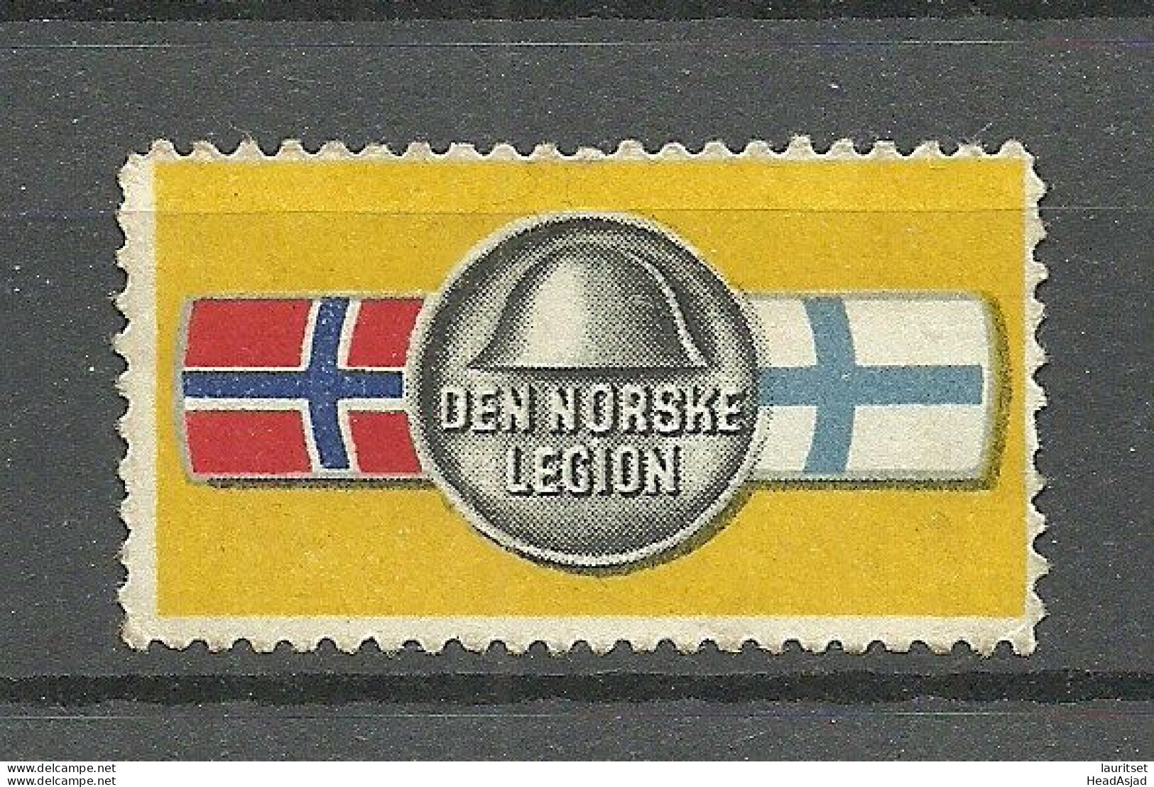 NORWAY Germany WWII 1940s Army Norske Legion Norwegian Volunteer Label (*) Den Norske Legion - Cinderellas