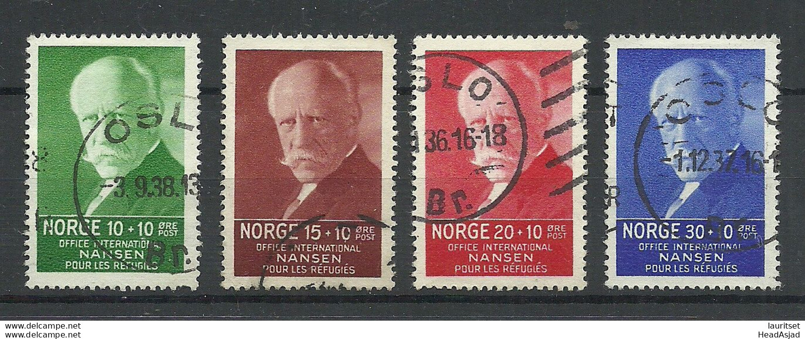 NORWAY 1935 Michel 172 - 175 O Fritjof Nansen - Oblitérés