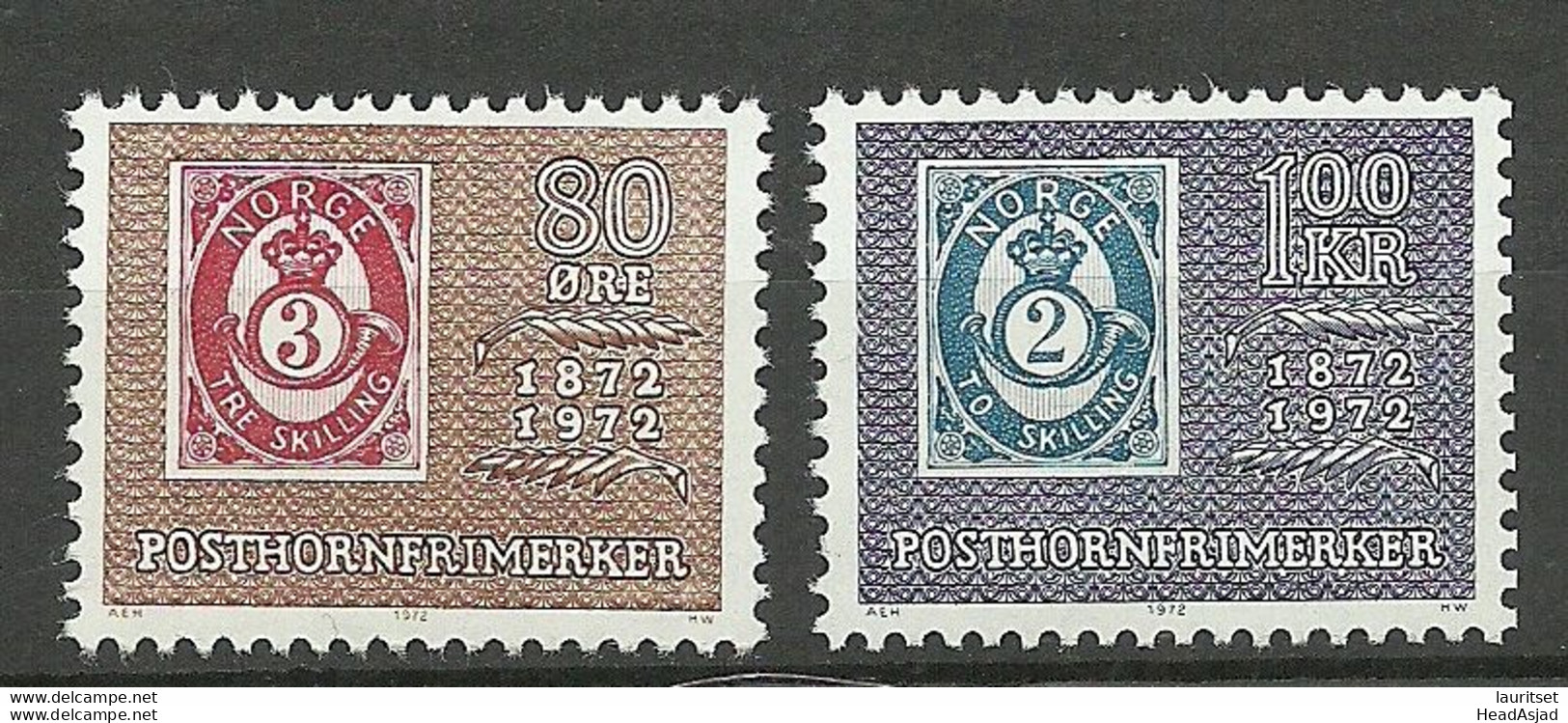 NORWAY 1972 Michel 637 - 638 MNH - Stamps On Stamps