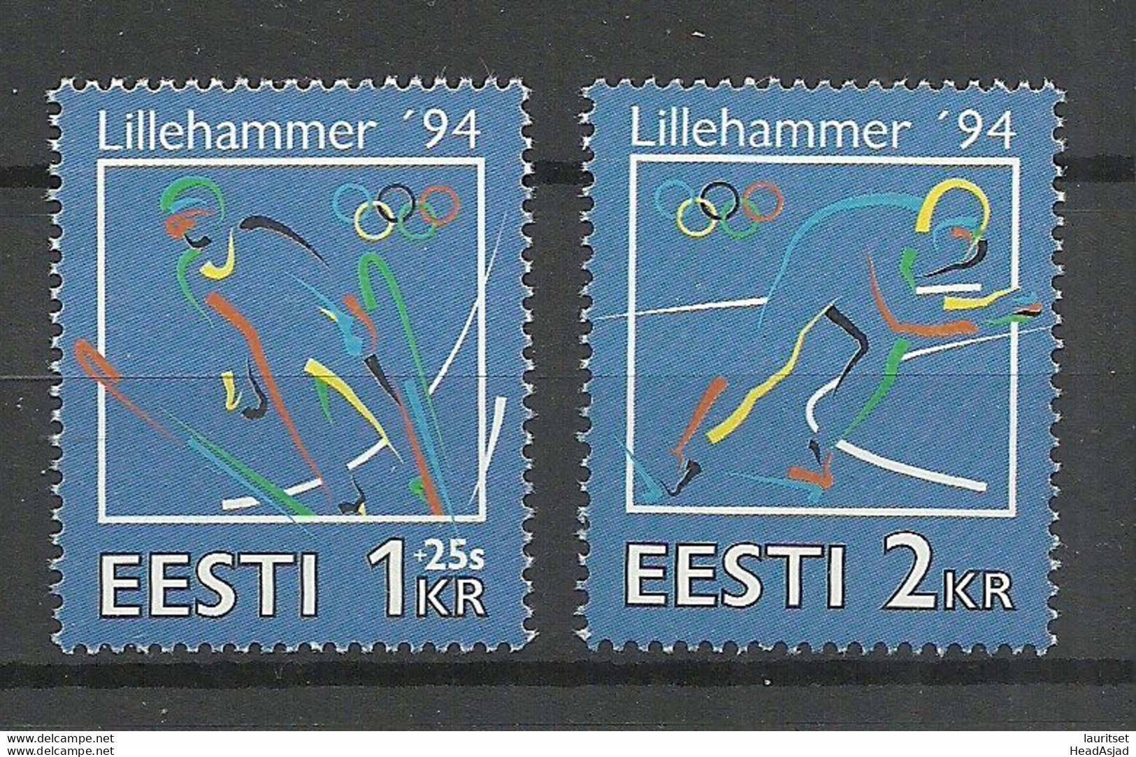 ESTLAND Estonia 1994 Michel 221 - 222 MNH Olympic Games Olympische Spiele Lillehammer Norway - Hiver 1994: Lillehammer
