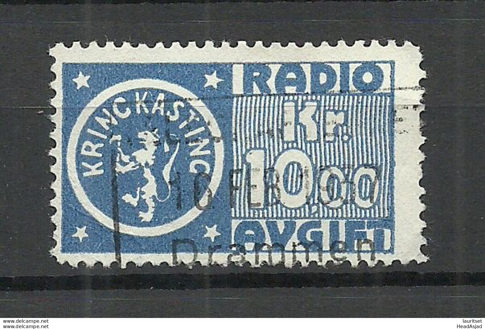 NORWAY O 1937 Drammen Radio Avgift Tax Revenue Taxe Geb√ºhrenmarke 10 Kr. O - Fiscale Zegels