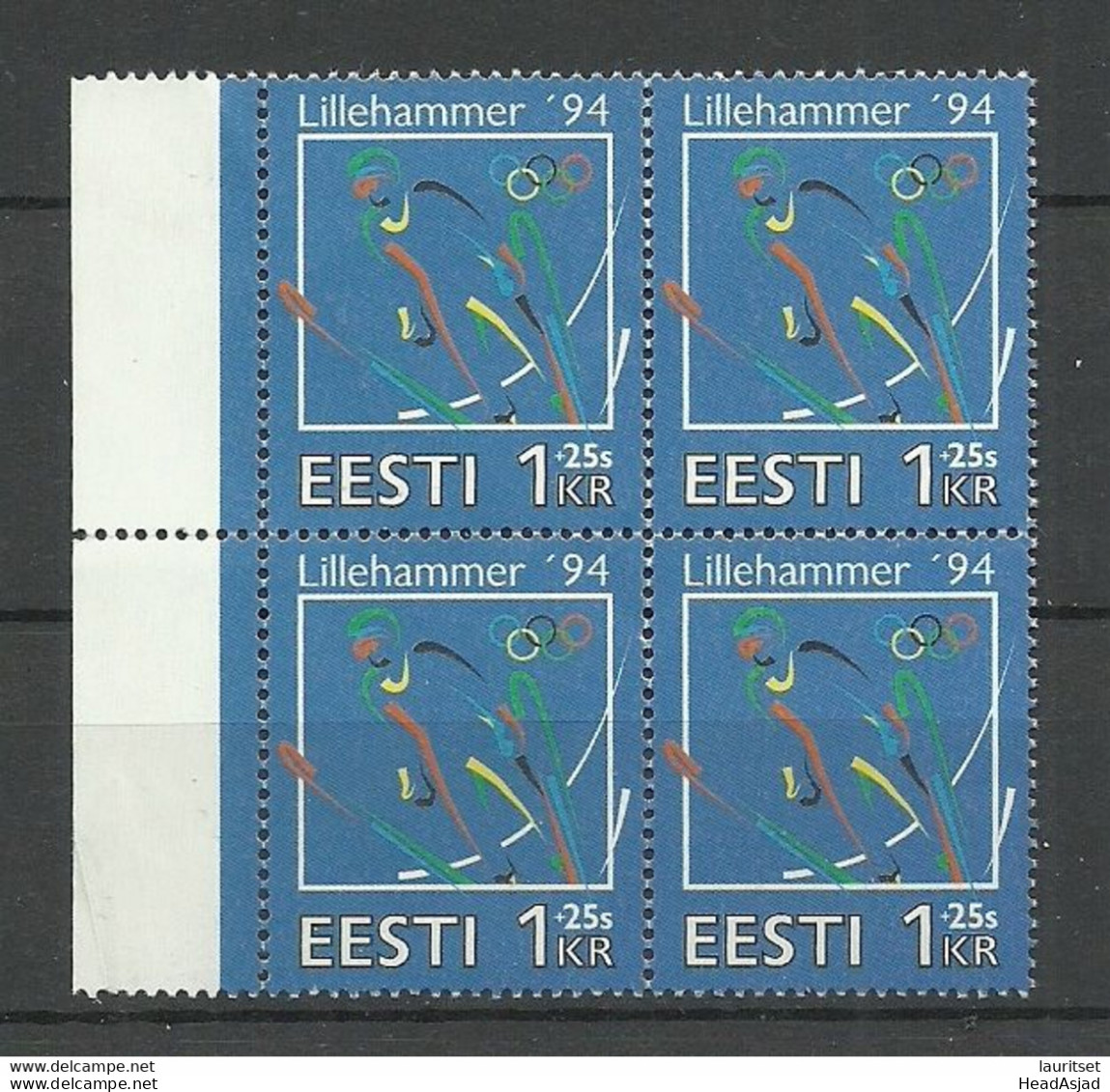 ESTLAND Estonia 1994 Michel 221 As 4-block MNH Olympic Games Olympische Spiele Lillehammer Norway - Hiver 1994: Lillehammer